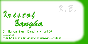 kristof bangha business card