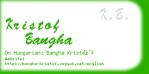 kristof bangha business card